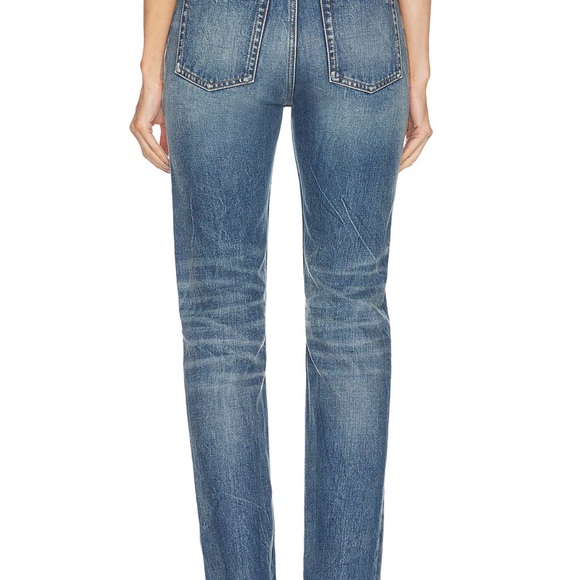 Saint Laurent Mid-Rise Faded Denim Bootcut Jeans - Picture 9 of 16